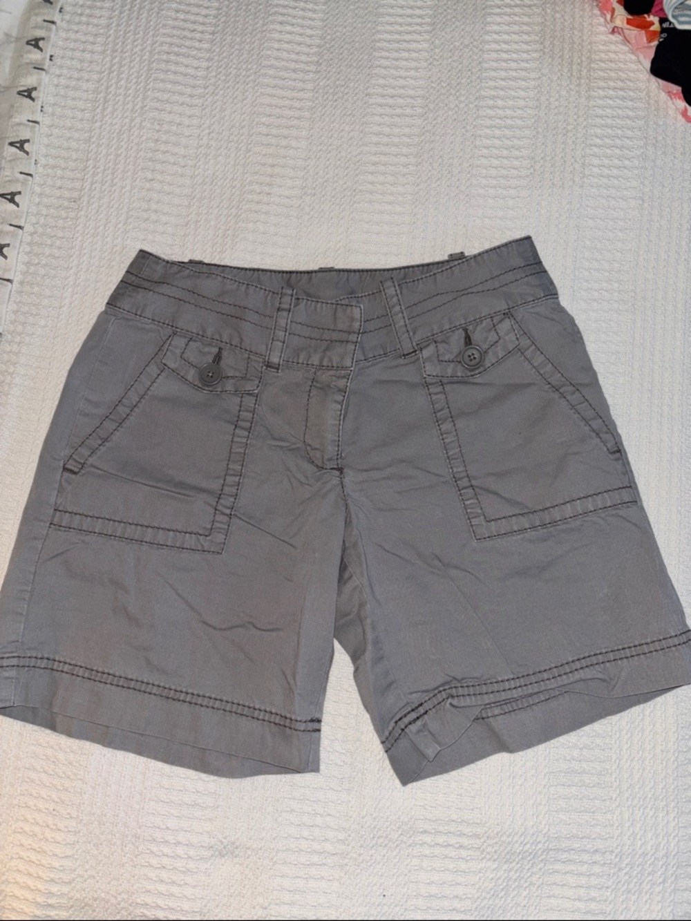 Vintage Ann Taylor Loft Gray Cargo-Style Shorts